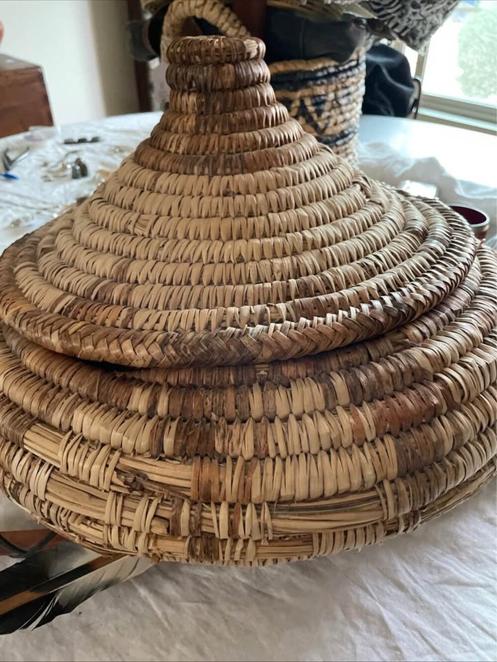 Huge Imported Very old basket with lid